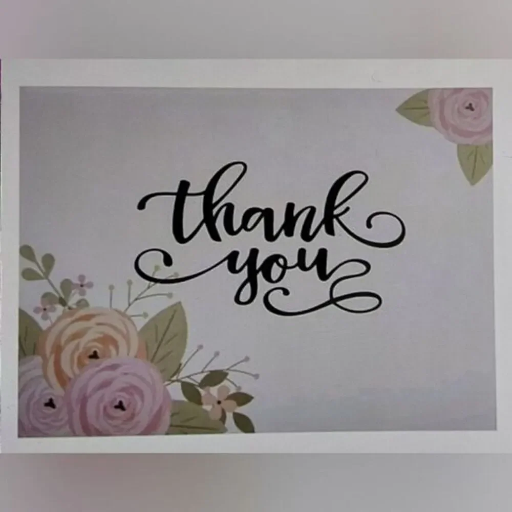 NWT Blank Floral‎ Thank You Cards- 144 Pack- 6 Designs